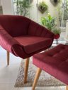 Ver imagem 5 de Poltrona Giovana em Sued Premium:marsala Pés Madeira Claro