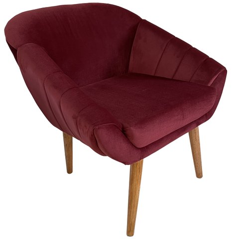 Poltrona Giovana em Sued Premium:marsala Pés Madeira Claro