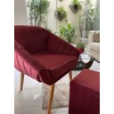 Ver imagem 4 de Poltrona Giovana em Sued Premium:marsala Pés Madeira Claro