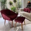 Ver imagem 2 de Poltrona Giovana em Sued Premium:marsala Pés Madeira Claro