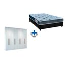 Ver imagem 1 de Cama Box Casal + Colchão D45 Cecina + Guarda Roupa Master Vip 8.4 Branco