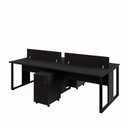 Ver imagem 6 de Mesa Dupla 2,40m P/ 4 Pessoas C/ 2 Gav. e Divisória Preto F5 Cor:preto