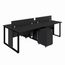 Ver imagem 2 de Mesa Dupla 2,40m P/ 4 Pessoas C/ 2 Gav. e Divisória Preto F5 Cor:preto