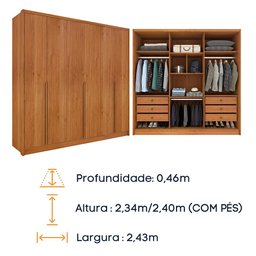 Guarda Roupa Casal 100% Mdf 6 Portas 6 Gavetas Fortuna Tcil Tcil Móveis Guarda Roupa Casal Fortuna 1 - 4