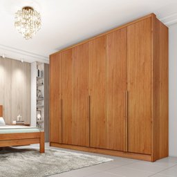 Guarda Roupa Casal 100% Mdf 6 Portas 6 Gavetas Fortuna Tcil Tcil Móveis Guarda Roupa Casal Fortuna 1 - 1
