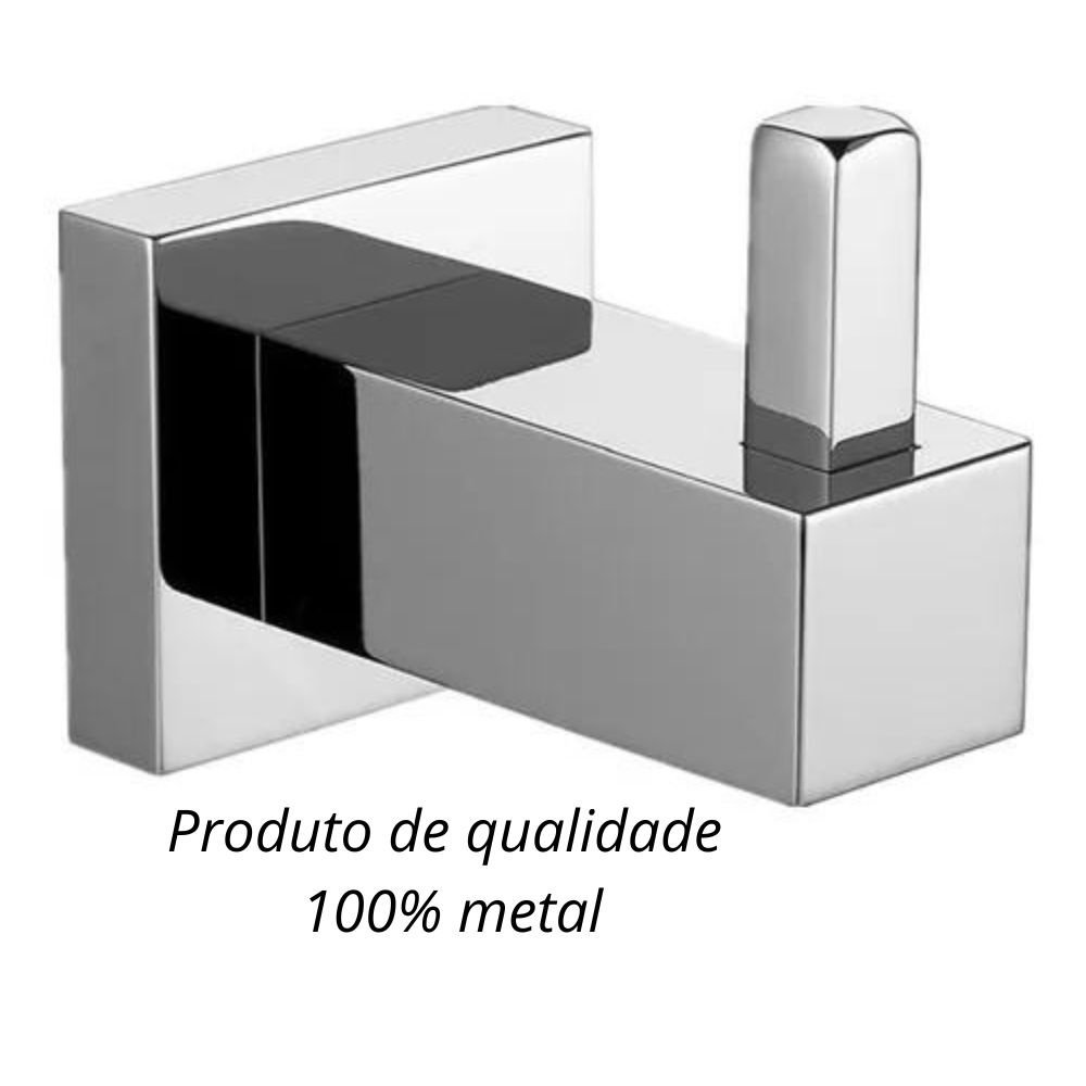 Cabide Simples Porta Toalhas Gancho Parede Aço Inox - 2