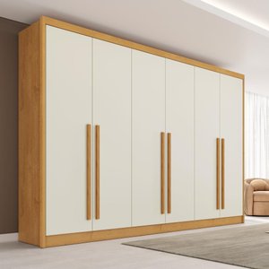 Guarda Roupa Valência 6 Postas 6 Gavetas Mdf - Mademarcs