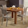 Conjunto Sala de Jantar Mesa Quadrada 4 Cadeiras Carraro - 1