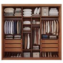 Ver imagem 5 de Guarda Roupa Casal 3 Portas de Correr 6 Gavetas Palissy Frisado com Espelho 100% MDF Marrom/Rubi