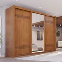 Ver imagem 1 de Guarda Roupa Casal 3 Portas de Correr 6 Gavetas Palissy Frisado com Espelho 100% Mdf