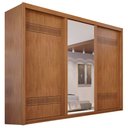 Ver imagem 3 de Guarda Roupa Casal 3 Portas de Correr 6 Gavetas Palissy Frisado com Espelho 100% MDF Marrom/Rubi
