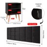 Jogo Quarto 2 Mesinhas Apoio Prateleira Retrô Cabeceira Modular Estofado Cama Box Casal 1,40 Preto - 7