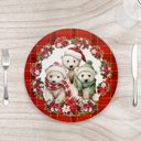 Ver imagem 1 de Capa para Sousplat 35cm Natal Ursos Xadrez - sem Base - Kit com 6