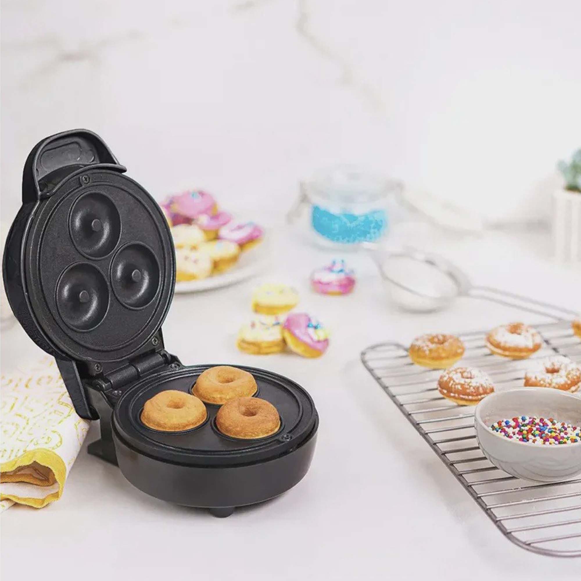 Máquina de Mini Donuts Rosquinhas Cozinha Antiaderente Sobremesa Confeitaria Culinária Biscoito Cria - 9