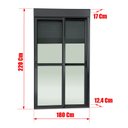 Ver imagem 4 de Porta Correr Integ.2F.Móveis 220 x 180 Elite c/Fecho Autom V.Liso Preto Brimak