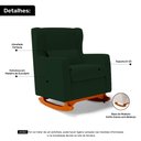 Ver imagem 5 de Poltrona de Amamentação e Descanso Zoe com Base Balanço e Puff Veludo Verde - Desk Design
