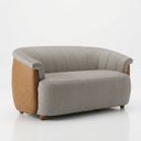 Ver imagem 3 de Namoradeira Marselha Orgânica 150cm Compôse Courino Caramelo Linho Bege Elegante Resistente Confortá