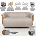 Ver imagem 6 de Namoradeira Marselha Orgânica 150cm Compôse Courino Caramelo Linho Bege Elegante Resistente Confortá