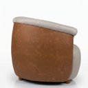 Ver imagem 4 de Namoradeira Marselha Orgânica 150cm Compôse Courino Caramelo Linho Bege Elegante Resistente Confortá