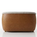 Ver imagem 5 de Namoradeira Marselha Orgânica 150cm Compôse Courino Caramelo Linho Bege Elegante Resistente Confortá
