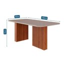 Ver imagem 4 de Conjunto Mesa Sala Jantar Ester com Tampo Madeirado com Vidro 180x90cm e 6 Cadeiras Paola Nature