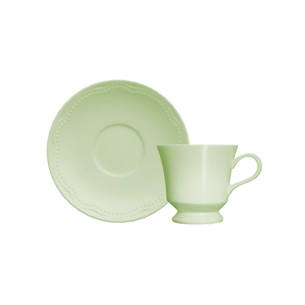 Conjunto Xícaras para Chá Porcelana 6 Peças 190 Ml Verde Cottage Germer - 1