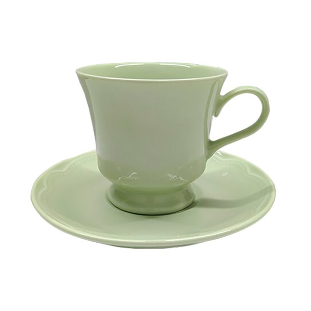 Conjunto Xícaras para Chá Porcelana 6 Peças 190 Ml Verde Cottage Germer - 4