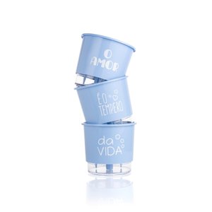Vasos Autoirrigáveis - Trio Azul com Branco