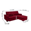 Ver imagem 2 de Sofá Berlin 2.65x1.70m com Chaise Super Pillow Top - Vinho