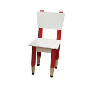 Cadeira Infantil Formato Lápis de Escrever com Borracha:vermelho