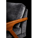 Ver imagem 4 de Kit 2 Poltronas Mona Luxo Madeira Maciça Veludo Cinza para Sala de Estar Decorativa Moderna