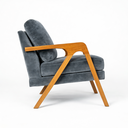 Ver imagem 5 de Kit 2 Poltronas Mona Luxo Madeira Maciça Veludo Cinza para Sala de Estar Decorativa Moderna