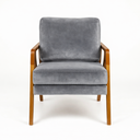 Ver imagem 6 de Kit 2 Poltronas Mona Luxo Madeira Maciça Veludo Cinza para Sala de Estar Decorativa Moderna