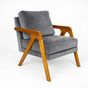 Ver imagem 3 de Kit 2 Poltronas Mona Luxo Madeira Maciça Veludo Cinza para Sala de Estar Decorativa Moderna