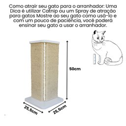 Arranhador Gato Canto Sofá Modelo Sisal - Branco - 3