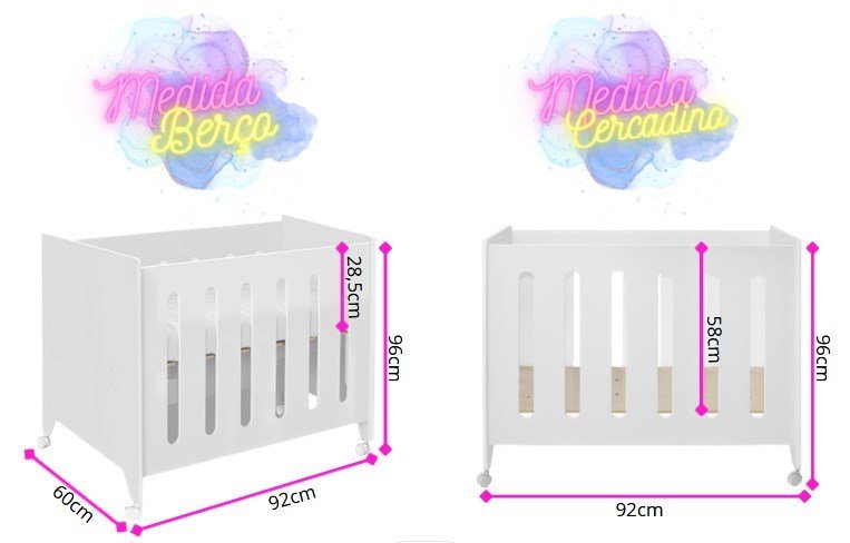 Mini Berço que Vira Cercadinho Moises Branco Acetinado Planet Baby ...