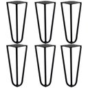 Ver imagem 1 de Kit 6 Pés de Metal 15 CM Hairpin Legs Mesas de Centro Puffs Preto