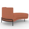 Sofá Chaise Longue Sala de Estar Living Lucca Direito D02 Linho Terracota B-355 - Lyam Decor - 7