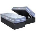 Ver imagem 1 de Cama Box Baú Solteiro: Colchão Molas Ensacadas Paropas Like + Base Crc Suede Gray (88x188)