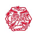 Ver imagem 1 de Hexágono de Natal 32cmx30cm - Cria Arte Laser Vermelho