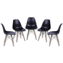 Ver imagem 3 de Conjunto Mesa de Jantar Cone Oval 120x80 cm Freijó + 4 Cadeiras Eames Dkr Wood Preta Personal Decor