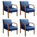 Ver imagem 1 de Kit 4 Poltronas Lara Cor:Veludo Azul 210