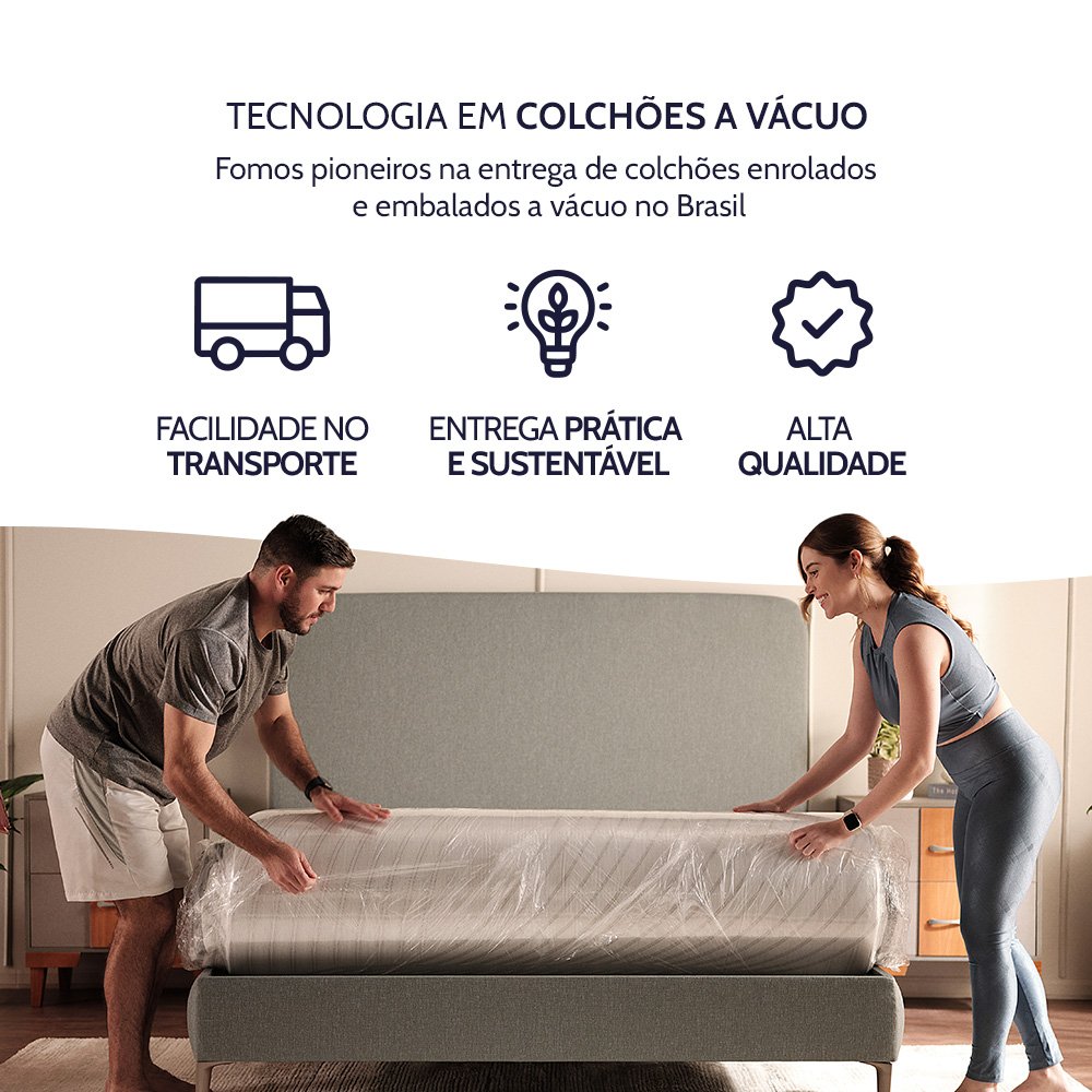 Colchão Casal Ortopédico de Espuma D28 a Vácuo 138x188cm Bf Colchões - 8