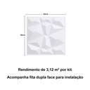 Ver imagem 3 de 50 Placas 3d Revestimento Parede Diamante Autocolante 25x25cm