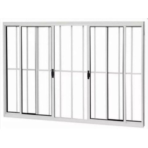 Janela de Alumínio 04 Folhas com Grade Branca - 100x200