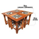 Ver imagem 2 de Kit de 4 Bancos Mesa de Centro Compacta Para Casa Pequena Libertas Rosas Artesanato