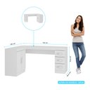 Ver imagem 5 de Kit Escritório com Mesa em L e Estante Livreiro Branco Menu Móveis