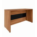 Ver imagem 5 de Balcão de Atendimento Recepção 120 cm Reto Baixo F5 Office Cor:Nogal com Preto