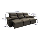 Ver imagem 4 de Sofá Retrátil Reclinável Paris 230cm Suede Velut com Molas no Assento - King House