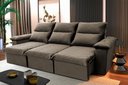 Ver imagem 1 de Sofá Retrátil Reclinável Paris 230cm Suede Velut com Molas no Assento - King House